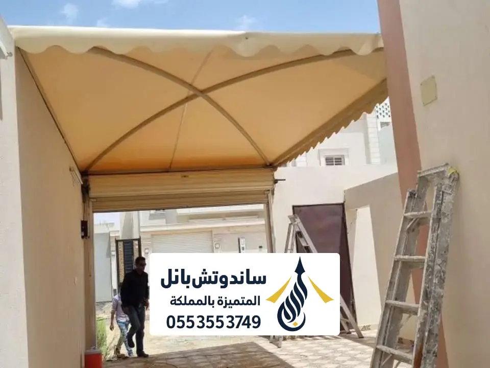 تصميم مظلات سيارات مداخل الرياض