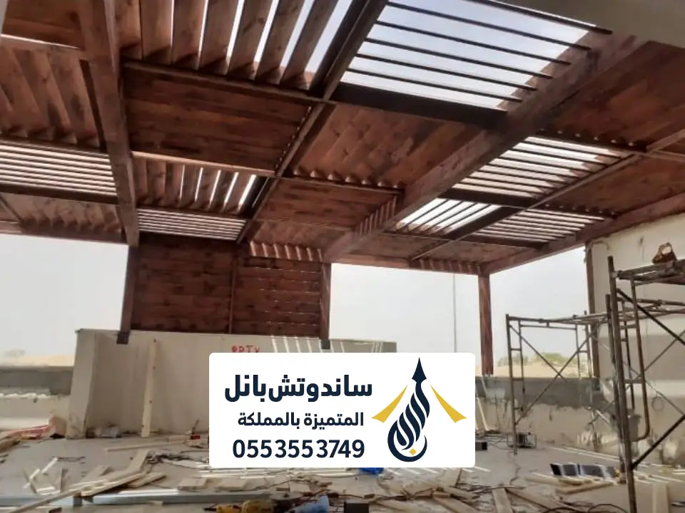 تصميم مظلة خارجية خشب بالرياض