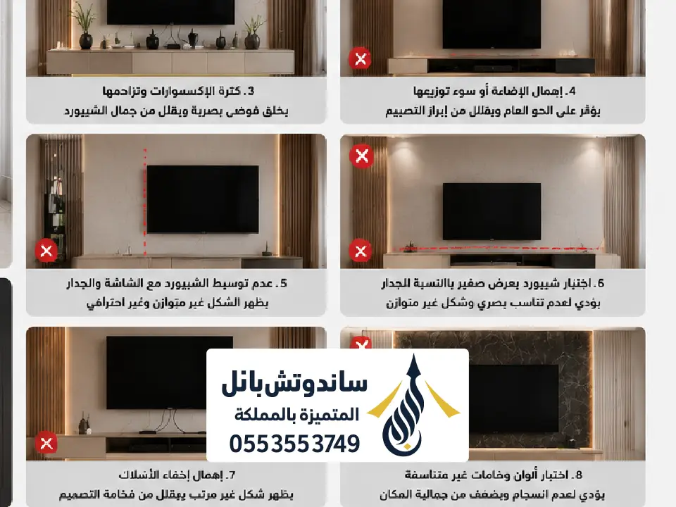اخطاء تركيب الشاشة بارتفاع منخفض